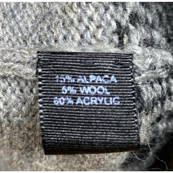Alpaca Connection Peru Sweater Gray Llama Wool Pullover Unisex Alpaca Knit M - Picture 5 of 8